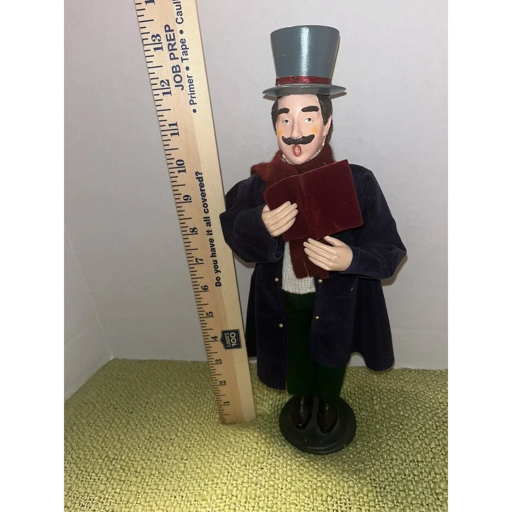 Christmas Village Caroler Byers like Man With Top Hat‎  , Scarf And Songbook